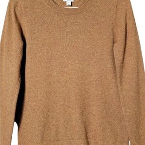 J Crew Teddie Size Small Tan Long Sleeve Crew
Neck Sweater Cotton/Wool Blend
